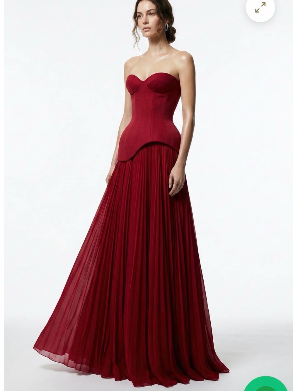 Li Beirut Couture Strapless Burgundy Corset Ball Gown